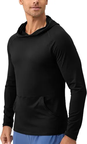 2025 Men's Sports Hoodie Hooded Absorption Quick Drying Fitness Jacket Slim Running Training Long Sleeve