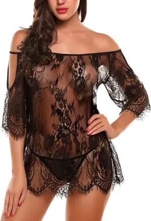 Avidlove Women Chemises Lace Smock Lingerie Mini Babydoll S-4XL