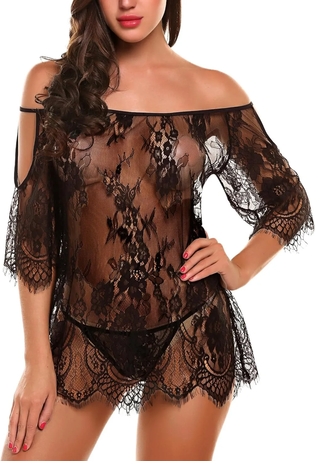 Avidlove Women Chemises Lace Smock Lingerie Mini Babydoll S-4XL