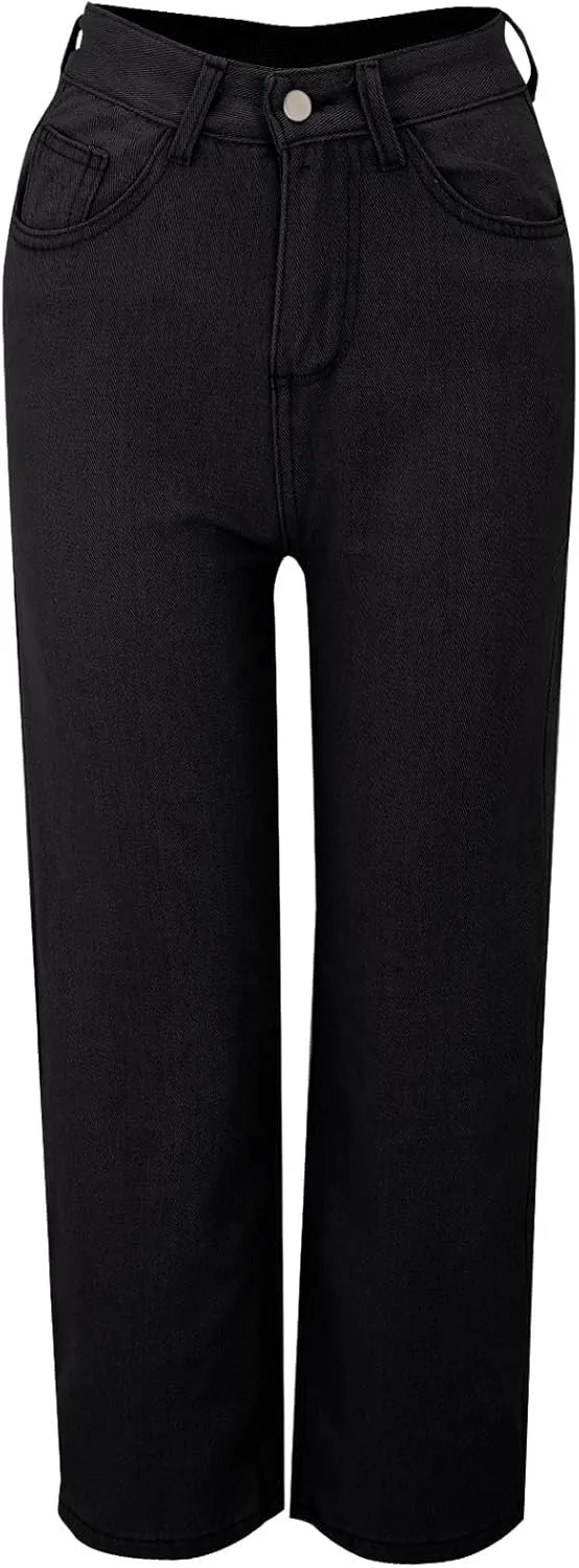 Baggy Jeans for Women High Waisted Wide Leg Y2k Pants Stretchy Plus Size Casual Sweatpants Jean with Pockets