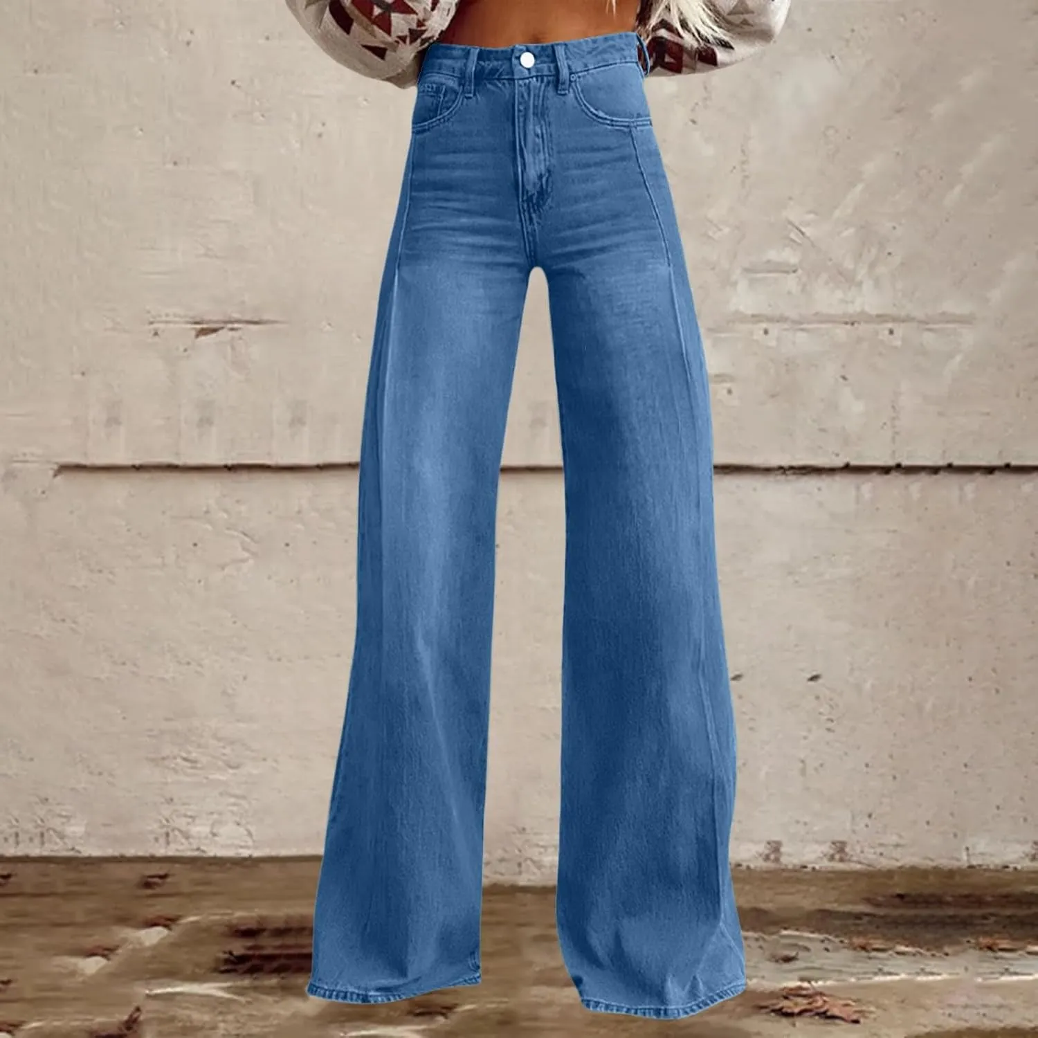 Baggy Jeans for Women Summer Wide Leg Vintage Pant Denim 90s Y2K Streetwear High Waisted Straight Pants with Pockets