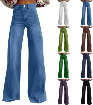 Baggy Jeans for Women Summer Wide Leg Vintage Pant Denim 90s Y2K Streetwear High Waisted Straight Pants with Pockets