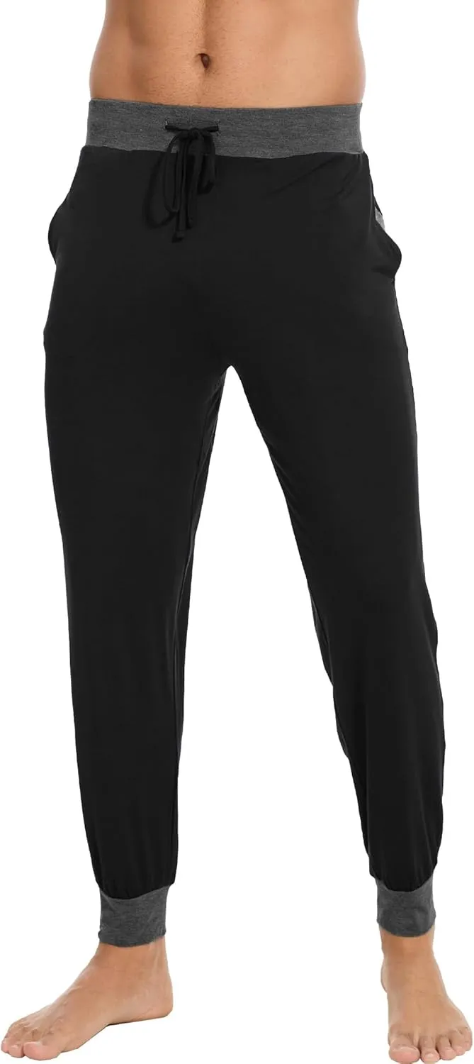 Bamboo Viscose Men's Pajama Pants Soft Joggers PJ Bottoms with Pockets and Drawstring