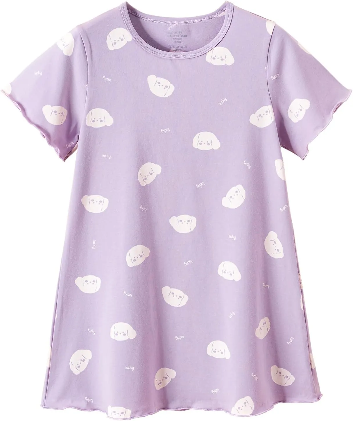 BANGSAUR Girls' Dress, Toddler Cotton Soft Short Sleeve Sleepshirts,3-10 Years