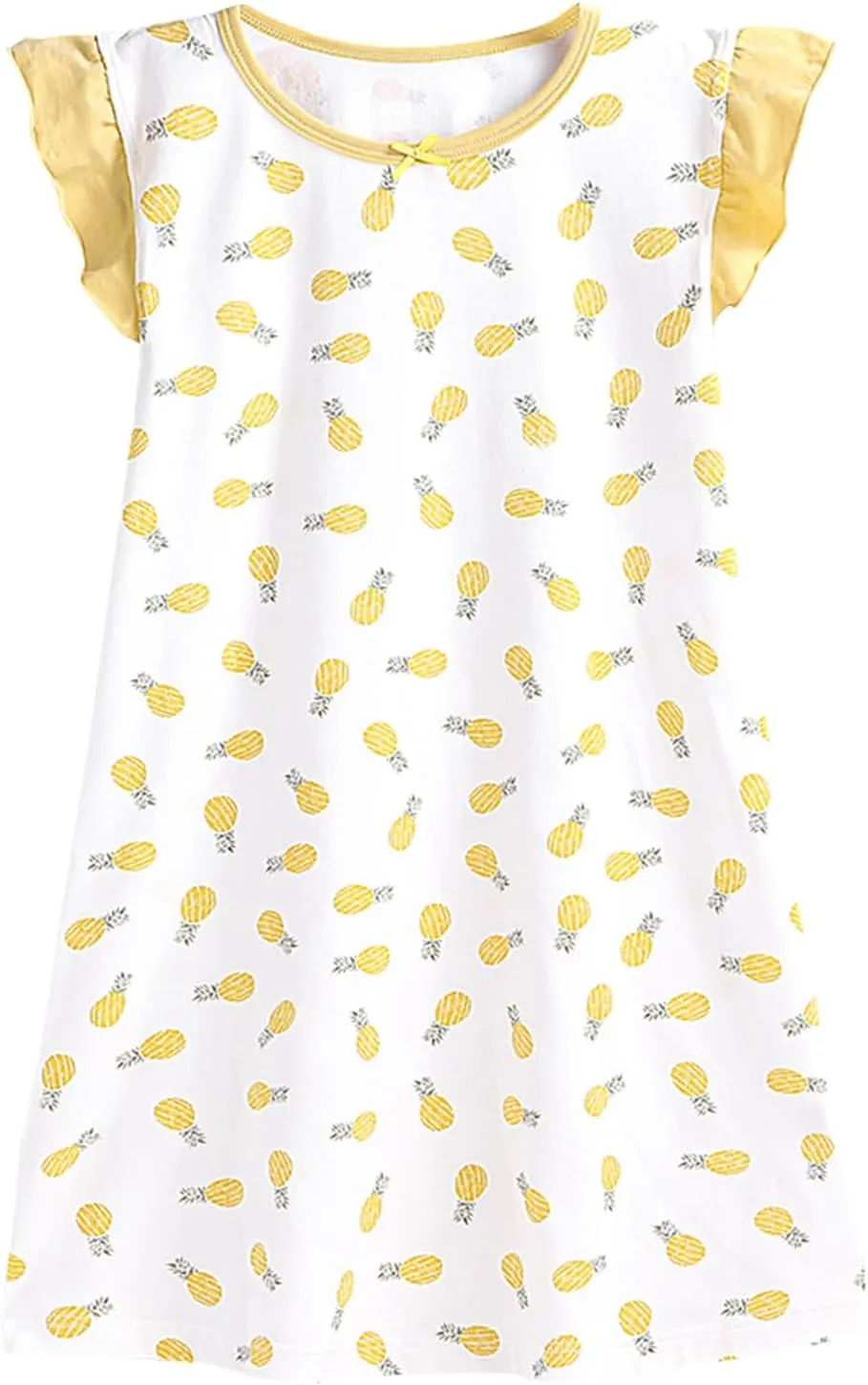 BANGSAUR Girls' Dress, Toddler Cotton Soft Short Sleeve Sleepshirts,3-10 Years