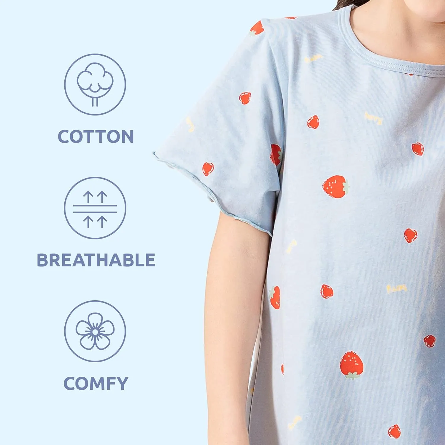 BANGSAUR Girls' Dress, Toddler Cotton Soft Short Sleeve Sleepshirts,3-10 Years