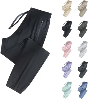 Beeswan Pants for Women Over 50 Comfy Stretch Breathable Casual Pant Quick Dry Elastic Waist Trousers with Pockets