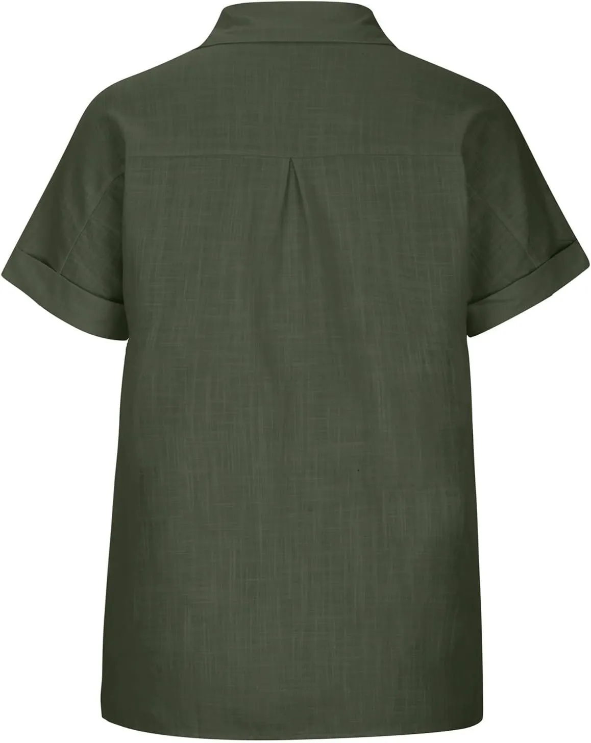 Binmer Womens Linen Button Down Shirt 2024 Fashion Plus Size Blouse Summer Casual Loose Dressy Short Sleeve Tops S-5XL