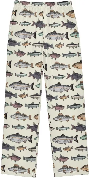 Boys Pajama Pants Vintage Fishes Pajama Jogger Sleep Pants Lounge Pants S