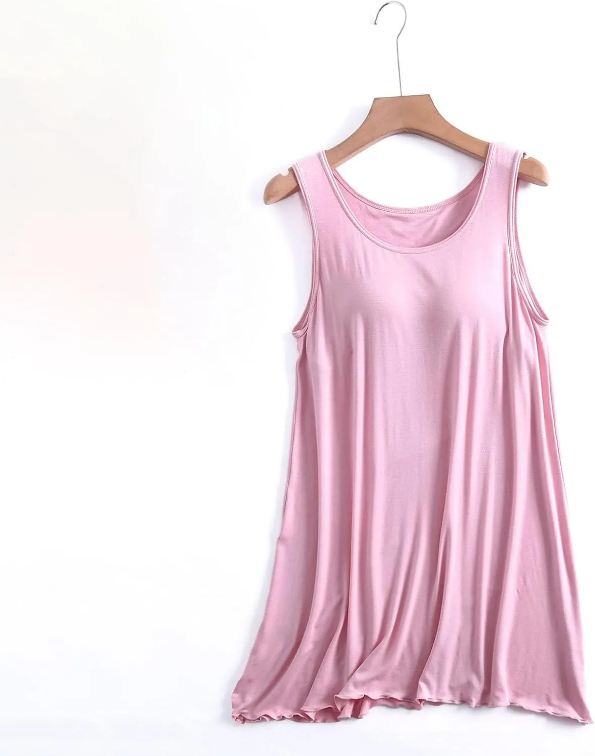 Built In Bra Nightwear for Women Plus Size Sleeveless Sleepwear Tank Sleep Dress Full Slip Lounge Dress Nightgowns