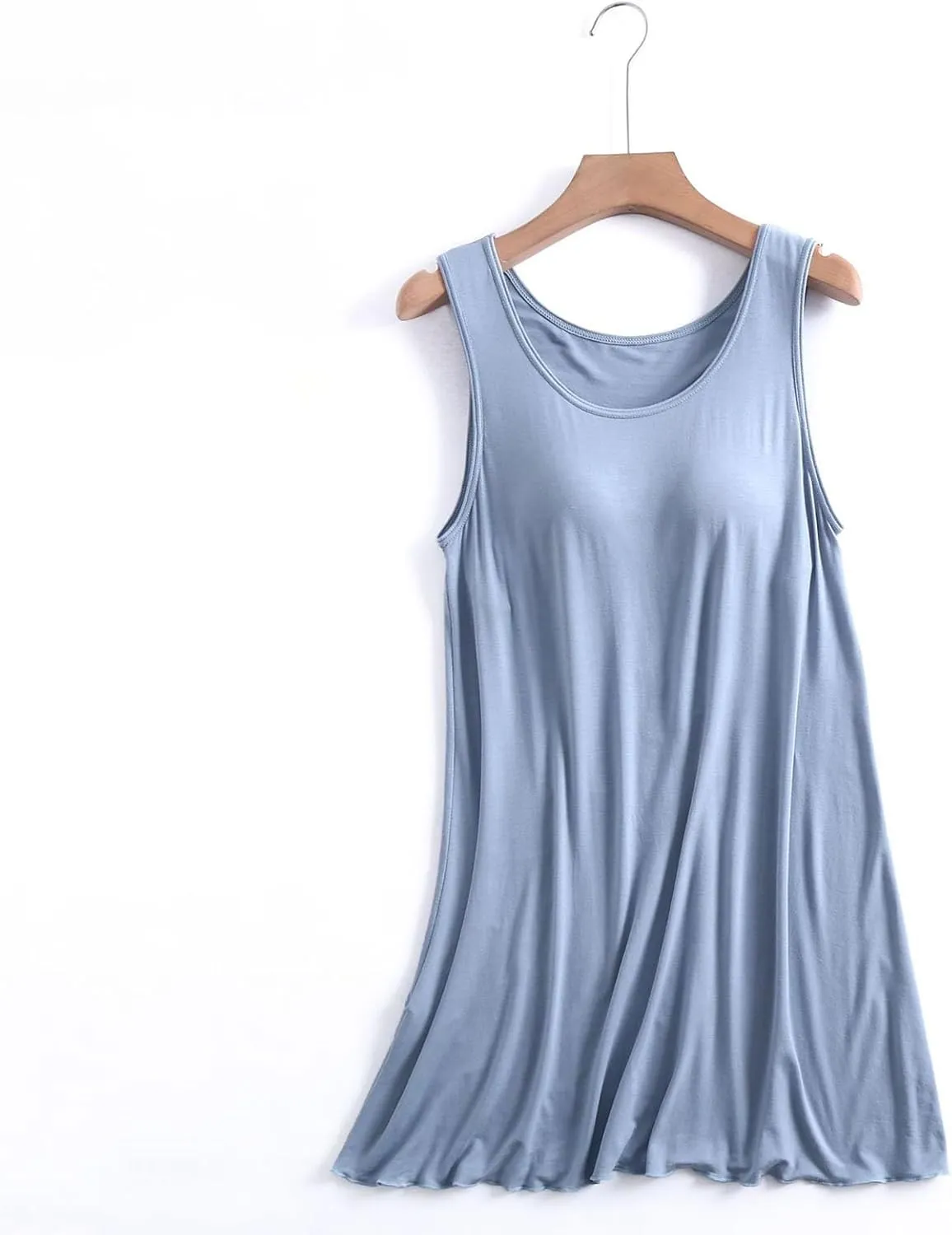Built In Bra Nightwear for Women Plus Size Sleeveless Sleepwear Tank Sleep Dress Full Slip Lounge Dress Nightgowns