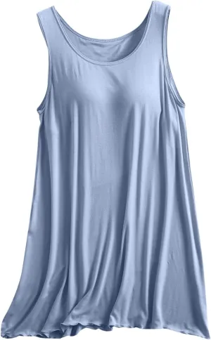 Built In Bra Nightwear for Women Plus Size Sleeveless Sleepwear Tank Sleep Dress Full Slip Lounge Dress Nightgowns