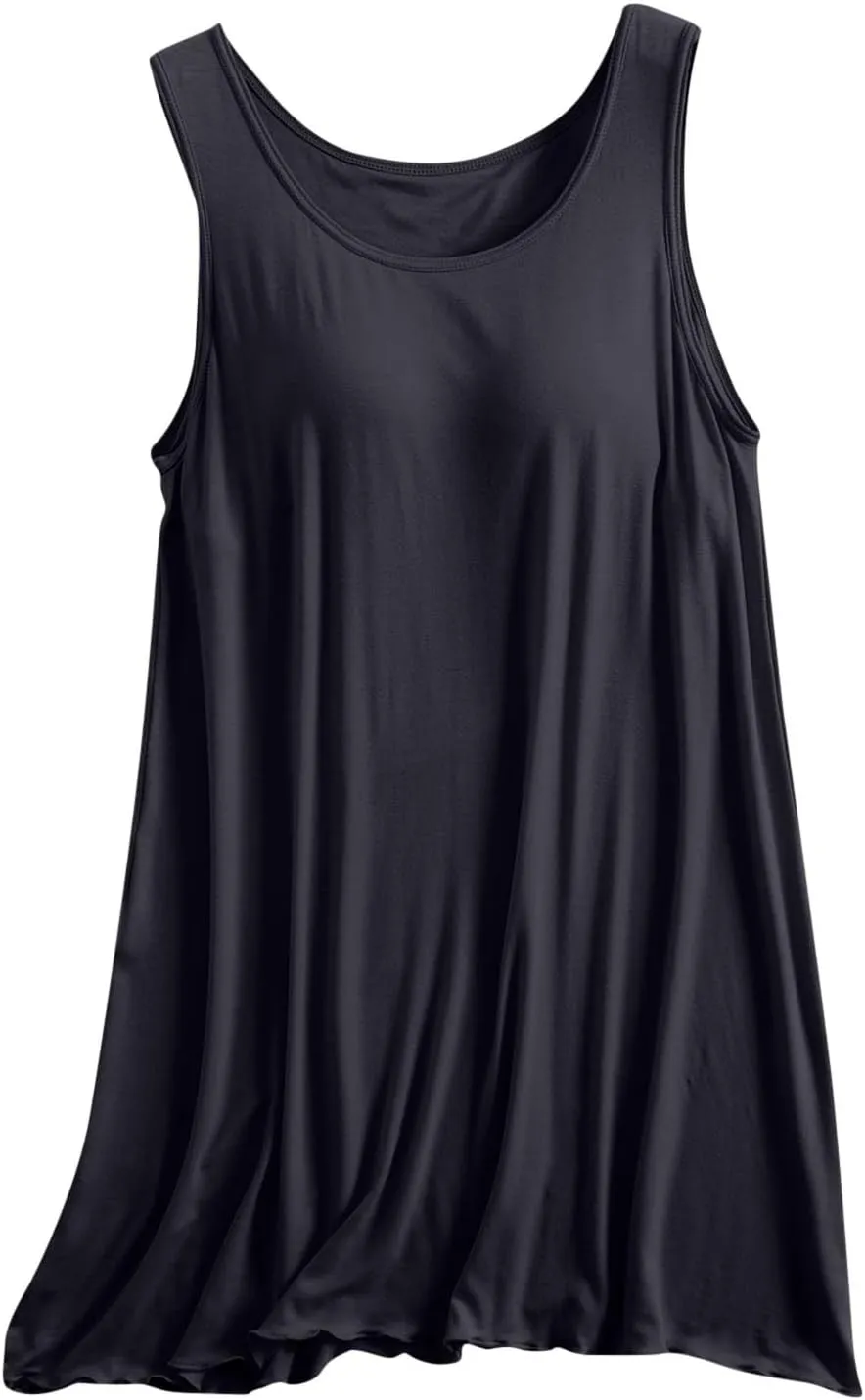 Built In Bra Nightwear for Women Plus Size Sleeveless Sleepwear Tank Sleep Dress Full Slip Lounge Dress Nightgowns