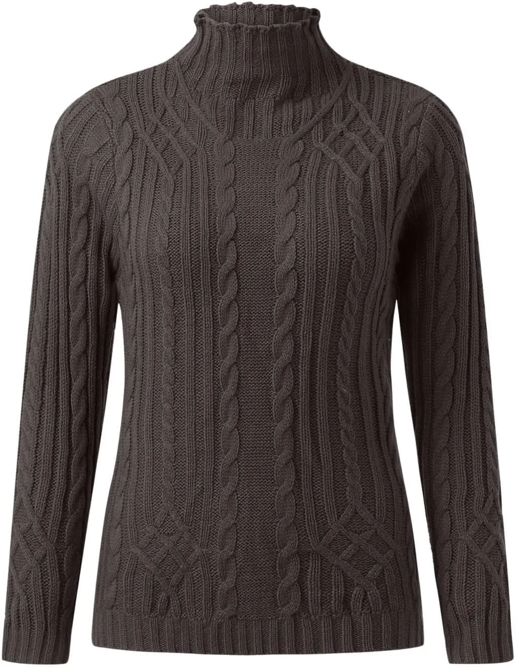 Cable Knit Sweater Women Casual Turtleneck Sweater Long Sleeve Pullover Tops Slim Fit Sweatshirts Tunic Tops