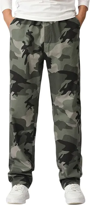 Cargo Pants for Men Relaxed Fit with Pocket Mens Casual Joggers Sweatpants Big & Tall Elastic Drawstring Sweatpants