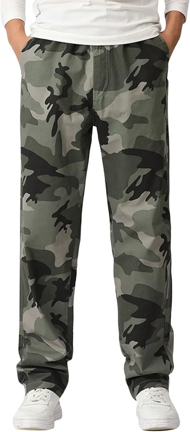 Cargo Pants for Men Relaxed Fit with Pocket Mens Casual Joggers Sweatpants Big & Tall Elastic Drawstring Sweatpants
