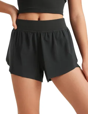 CRZ YOGA Girls 2 in 1 Dolphin Athletic Running Shorts with Pockets High Waist Teen Kid Workout Casual Tennis Soccer Split