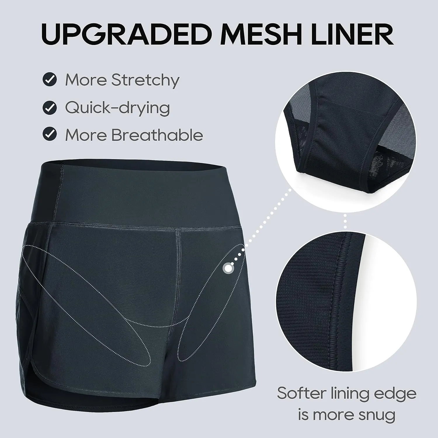 CRZ YOGA High Waisted Running Shorts for Women - 2.5'' Liner for Gym Athletic Workout with Zip Pocket Breathable