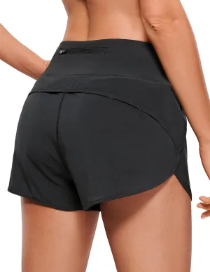 CRZ YOGA High Waisted Running Shorts for Women - 2.5'' Liner for Gym Athletic Workout with Zip Pocket Breathable