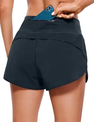 CRZ YOGA High Waisted Running Shorts for Women - 2.5'' Liner for Gym Athletic Workout with Zip Pocket Breathable