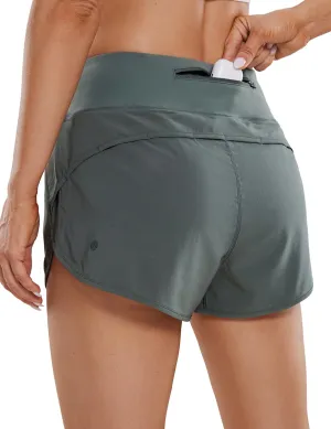 CRZ YOGA High Waisted Running Shorts for Women - 2.5'' Liner for Gym Athletic Workout with Zip Pocket Breathable