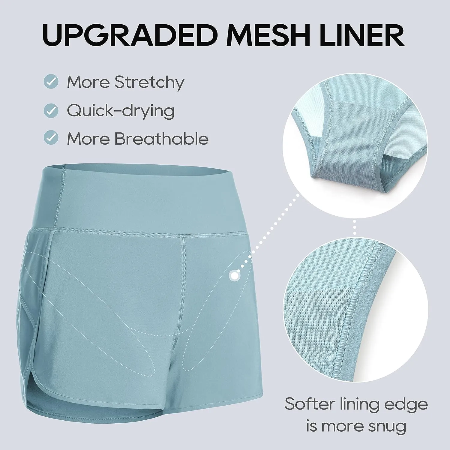 CRZ YOGA High Waisted Running Shorts for Women - 2.5'' Liner for Gym Athletic Workout with Zip Pocket Breathable