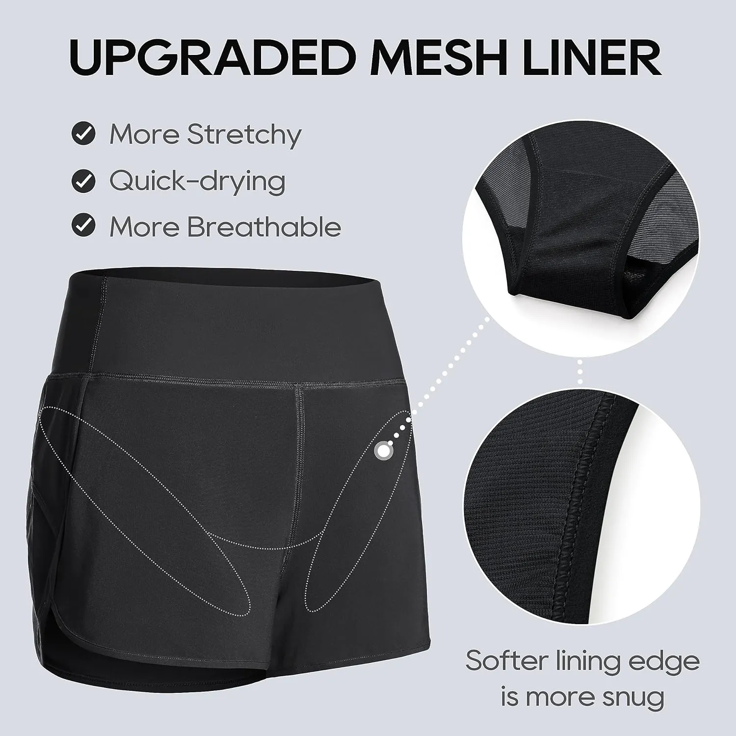 CRZ YOGA High Waisted Running Shorts for Women - 2.5'' Liner for Gym Athletic Workout with Zip Pocket Breathable