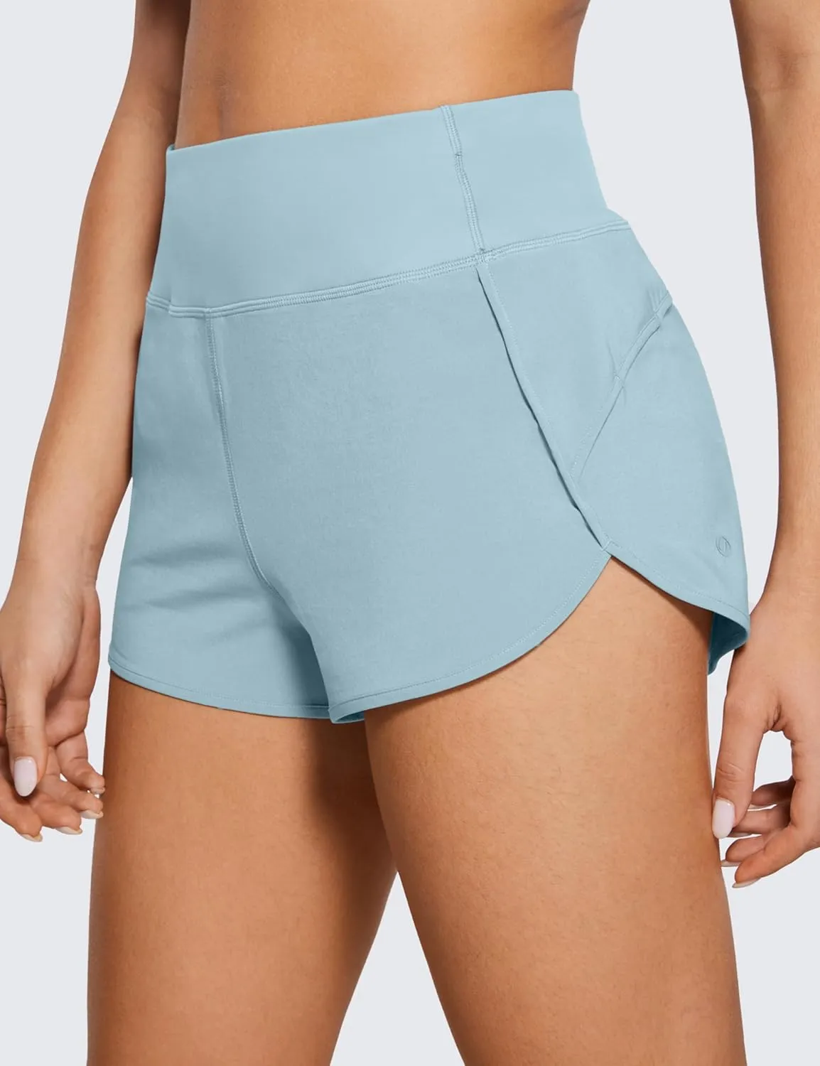 CRZ YOGA High Waisted Running Shorts for Women - 2.5'' Liner for Gym Athletic Workout with Zip Pocket Breathable