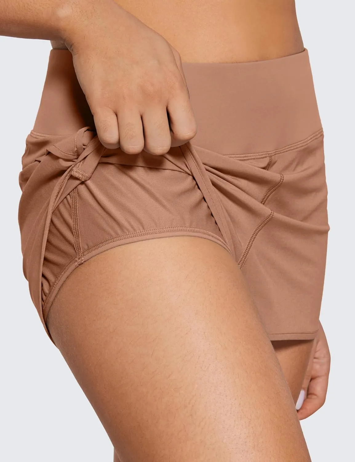 CRZ YOGA High Waisted Running Shorts for Women - 2.5'' Liner for Gym Athletic Workout with Zip Pocket Breathable