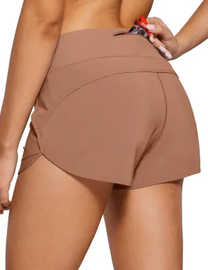CRZ YOGA High Waisted Running Shorts for Women - 2.5'' Liner for Gym Athletic Workout with Zip Pocket Breathable