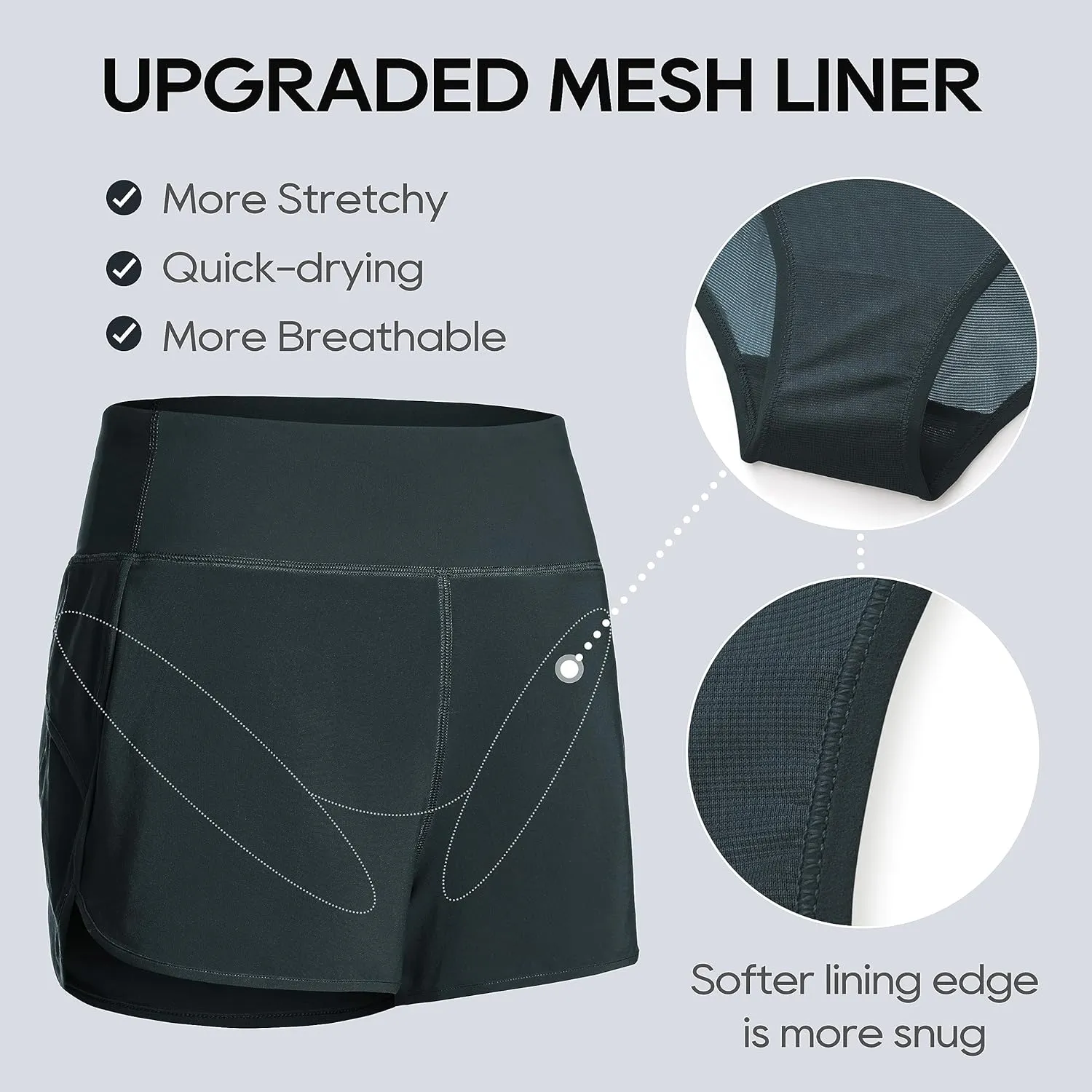CRZ YOGA High Waisted Running Shorts for Women - 2.5'' Liner for Gym Athletic Workout with Zip Pocket Breathable