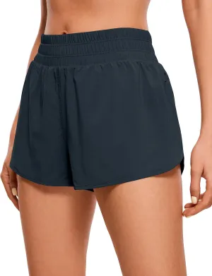 CRZ YOGA High Waisted Running Shorts for Women, 2.5'' Quick Dry Liner Track Gym Athletic Workout Shorts with Zipper Pocket