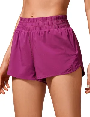 CRZ YOGA High Waisted Running Shorts for Women, 2.5'' Quick Dry Liner Track Gym Athletic Workout Shorts with Zipper Pocket