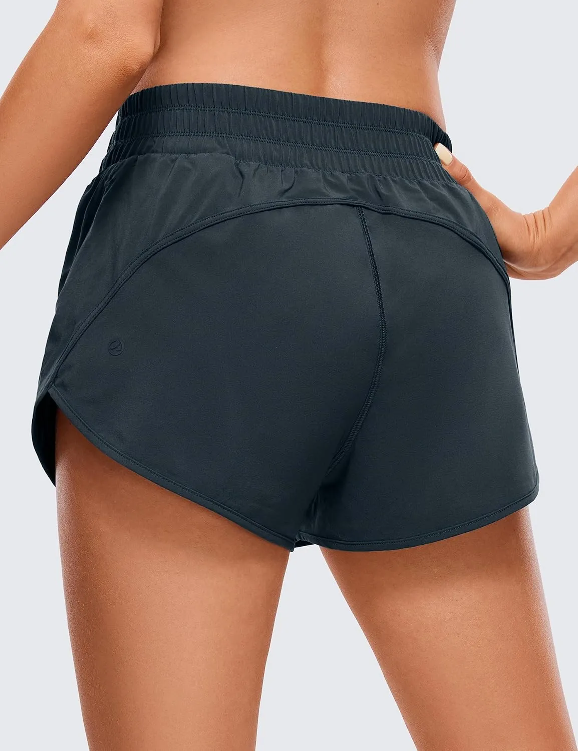 CRZ YOGA High Waisted Running Shorts for Women, 2.5'' Quick Dry Liner Track Gym Athletic Workout Shorts with Zipper Pocket