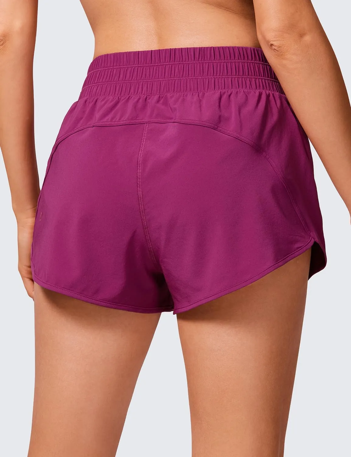 CRZ YOGA High Waisted Running Shorts for Women, 2.5'' Quick Dry Liner Track Gym Athletic Workout Shorts with Zipper Pocket
