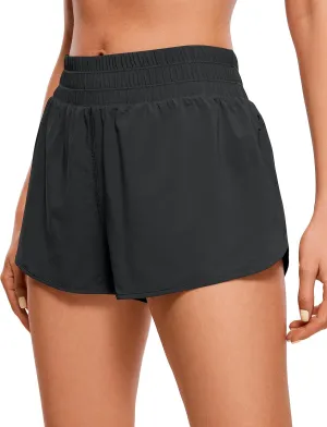 CRZ YOGA High Waisted Running Shorts for Women, 2.5'' Quick Dry Liner Track Gym Athletic Workout Shorts with Zipper Pocket