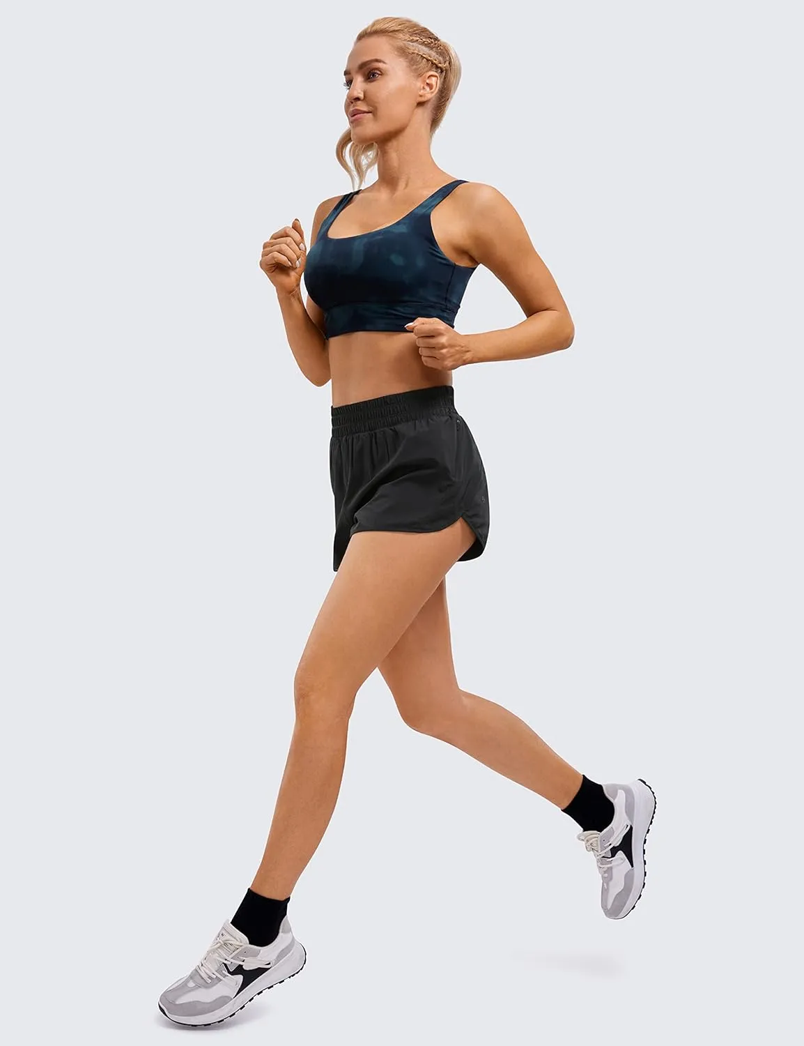 CRZ YOGA High Waisted Running Shorts for Women, 2.5'' Quick Dry Liner Track Gym Athletic Workout Shorts with Zipper Pocket