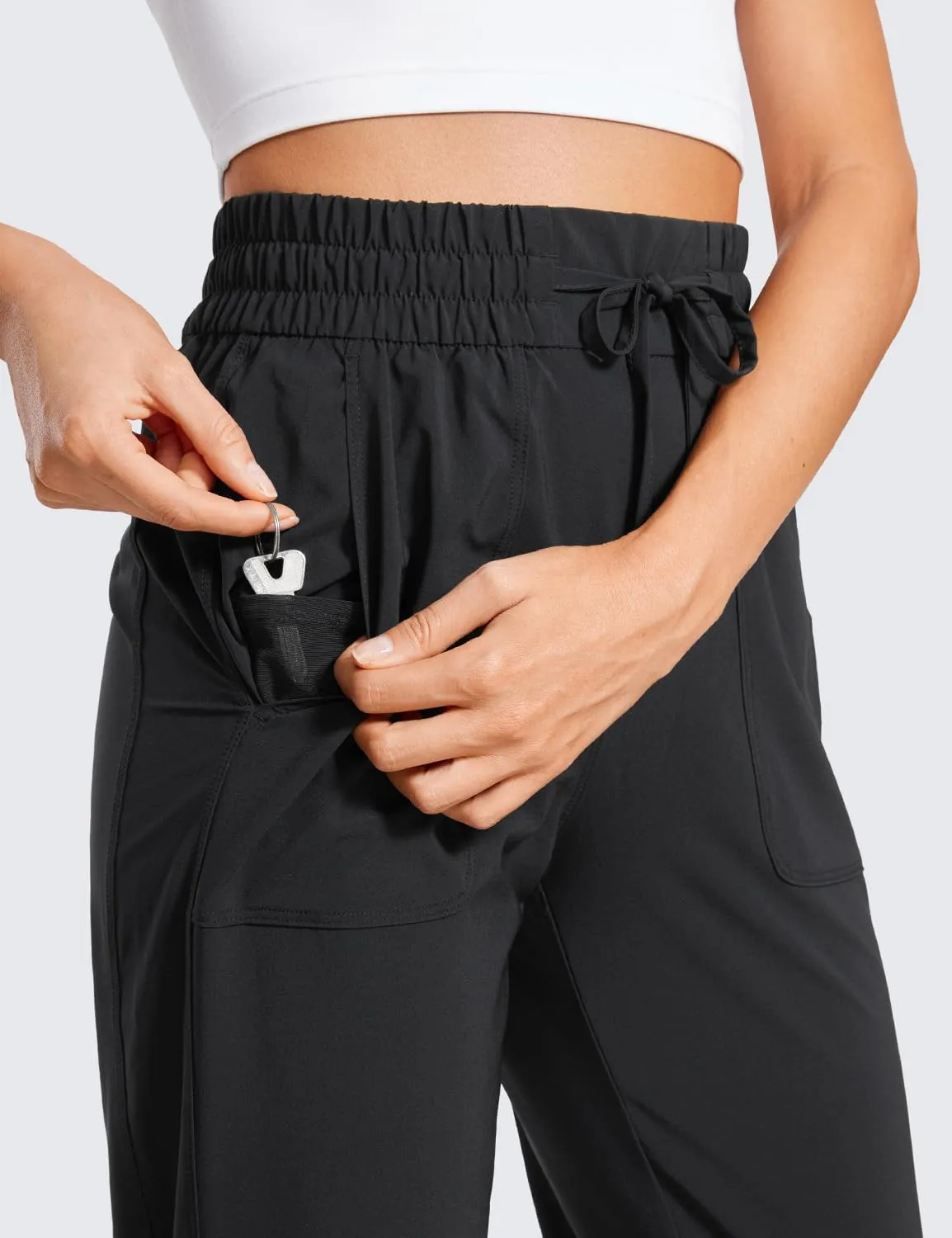 CRZ YOGA Lightweight Ankle Pants for Women 7/8 Casual Lounge Travel Work Trousers with Pockets