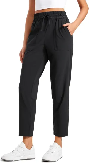 CRZ YOGA Lightweight Ankle Pants for Women 7/8 Casual Lounge Travel Work Trousers with Pockets