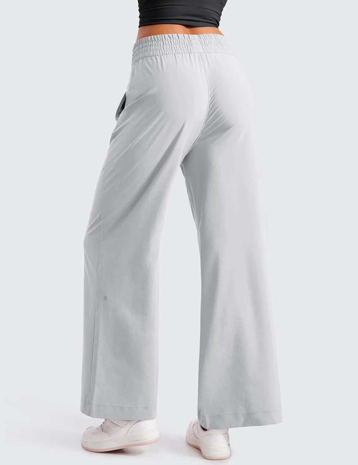 CRZ YOGA Lightweight Wide Leg Pants for Women 30" High Waisted Casual Lounge Travel Work Sweatpants Loose Fit Summer