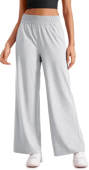 CRZ YOGA Lightweight Wide Leg Pants for Women 30" High Waisted Casual Lounge Travel Work Sweatpants Loose Fit Summer
