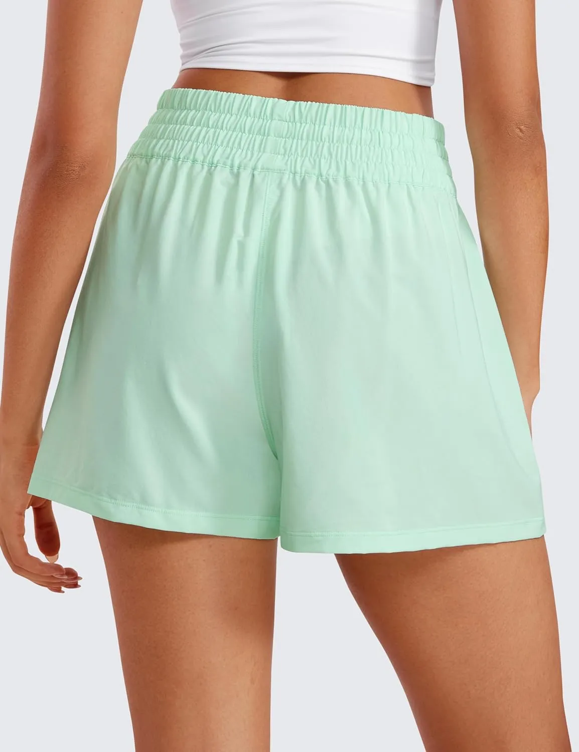 CRZ YOGA Womens Shorts Casual High Waisted Linerless for Lounge Athletic Golf with Pockets Weightless