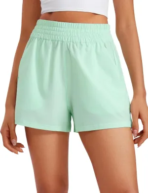 CRZ YOGA Womens Shorts Casual High Waisted Linerless for Lounge Athletic Golf with Pockets Weightless