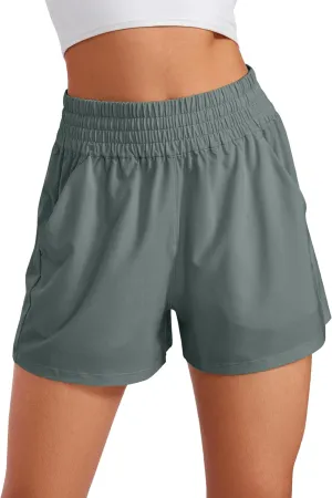 CRZ YOGA Womens Shorts Casual High Waisted Linerless for Lounge Athletic Golf with Pockets Weightless