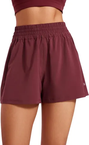 CRZ YOGA Womens Shorts Casual High Waisted Linerless for Lounge Athletic Golf with Pockets Weightless
