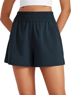 CRZ YOGA Womens Shorts Casual High Waisted Linerless for Lounge Athletic Golf with Pockets Weightless
