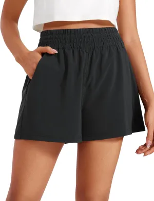 CRZ YOGA Womens Shorts Casual High Waisted Linerless for Lounge Athletic Golf with Pockets Weightless