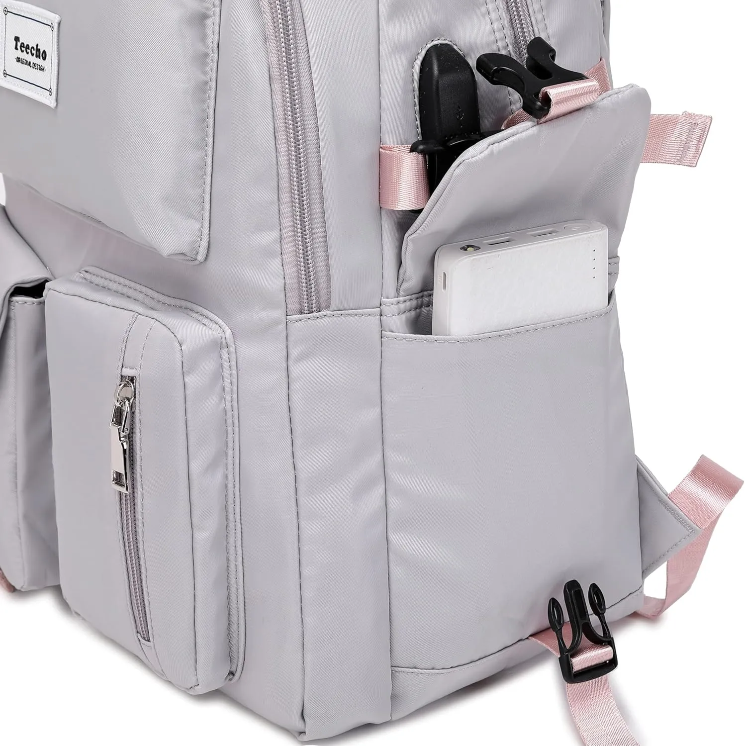 Cute Backpack for Girl Fashion Waterproof Daypack for Women Grey
