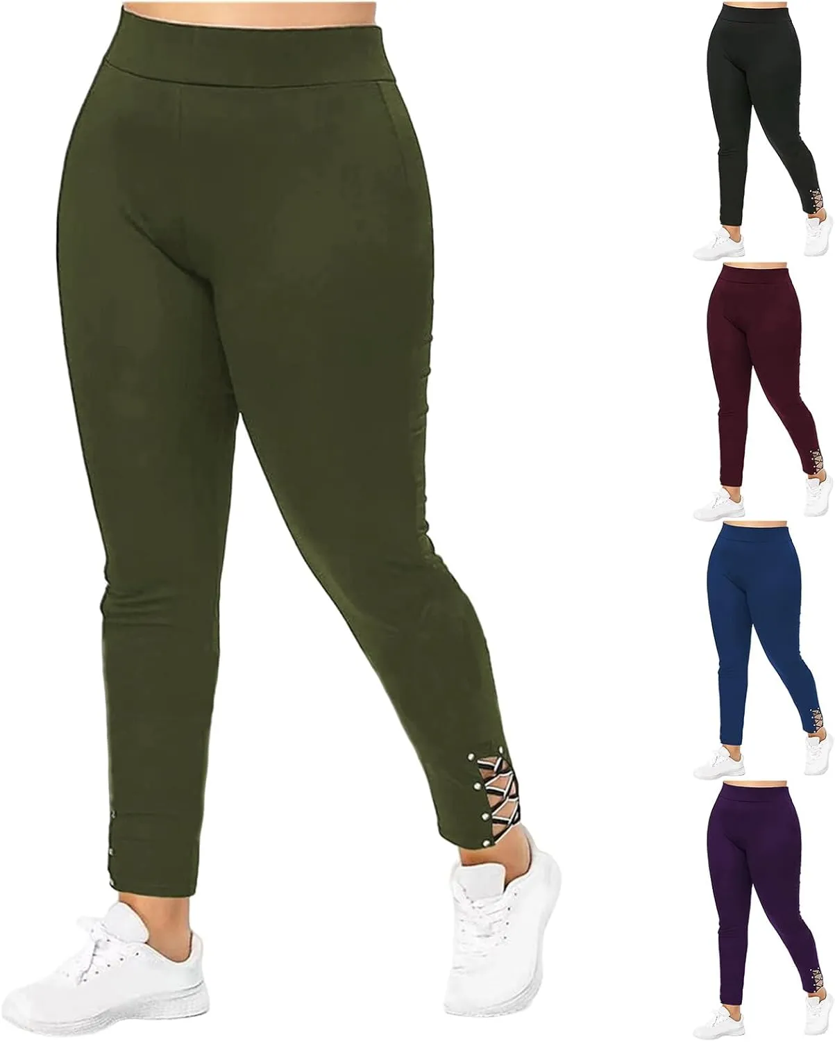 Cutout Leggings for Women Plus Size High Waist Leggings Compression Yoga Pant Tummy Control Leggings