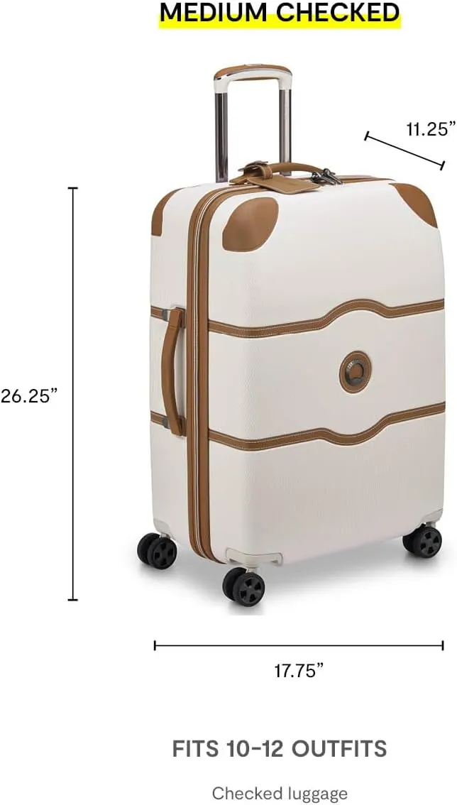 DELSEY PARIS Chatelet Air 2.0 Hardside Luggage with Spinner Wheels, Angora, Checked-Medium 24 Inch